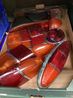 Lot 2018 - Collection of motor factors car headlight and tail light units together with other light units (6 boxes)