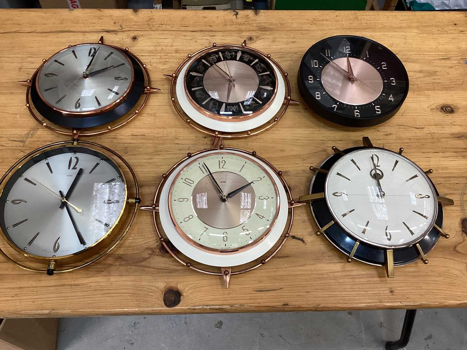 Lot 2579 Group of Metamec wall clocks