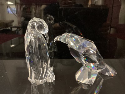 Lot 1319 - Swarovski crystal Eagle, together with a Penguin, both boxed (2)