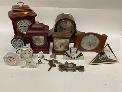 Lot 2609 - Collection of mixed mantel clocks including a Waterford crystal clock