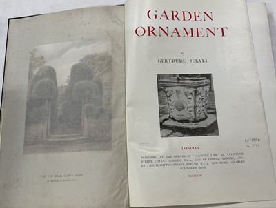 Lot 1669 - Garden Ornament by Gertrude Jekyll, published by Country Life 1918, first edition