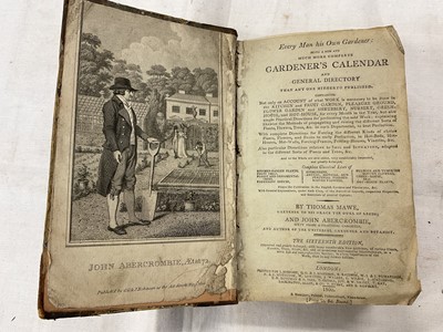 Lot 1672 - Group of leather bound antiquarian agricultural books including Jethro Tull - The Horse-Hoing Husbandry, 2nd edition, A. Millar, 1743, together with Marshall - Experiments and Observations concerni...