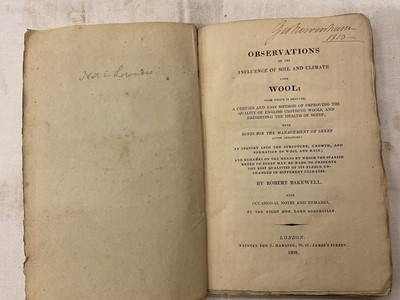 Lot 1672 - Group of leather bound antiquarian agricultural books including Jethro Tull - The Horse-Hoing Husbandry, 2nd edition, A. Millar, 1743, together with Marshall - Experiments and Observations concerni...