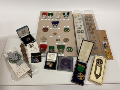 Lot 2551 - Fascinating collection of Scouting badges, pins and scout car badges 1930s-1990s