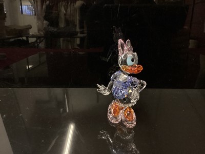 Lot 1323 - Swarovski crystal Disney figure - Daisy Duck (coloured), boxed