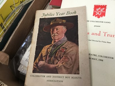 Lot 2557 - Lot Vintage Colchester related Scouting ephemera and books including The Scouter 1950s-1980s