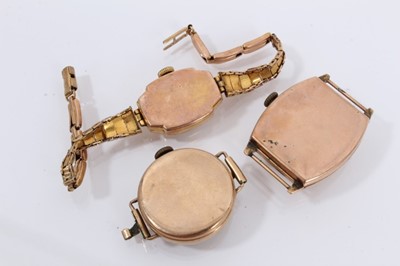 Lot 994 - Three vintage 9ct gold cased wristwatches, including one on 9ct gold bracelet