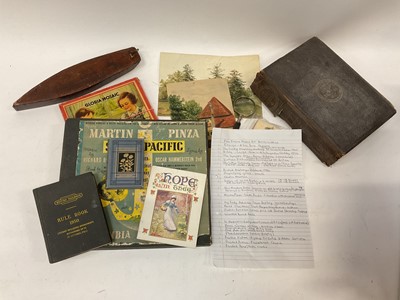 Lot 2590 - Sundry collectables, including books, records, ephemera, camera, etc