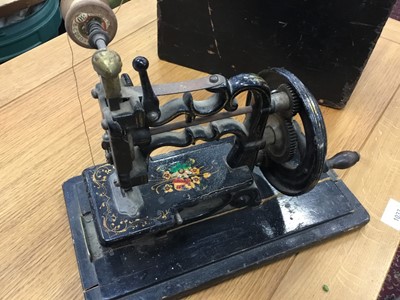 Lot 2603 - Vintage 1869 patent hand sewing machine with cover