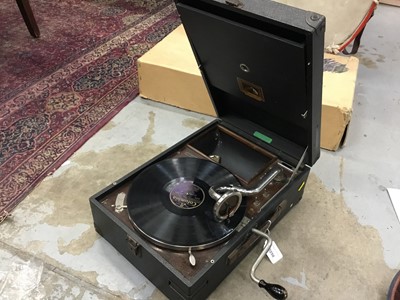 Lot 2250 - Vintage HMV portable wind up gramophone