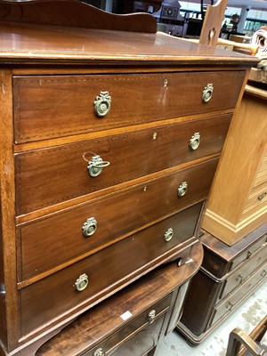 Lot 1401 - Edwardian mahogany chest of four long graduated drawers