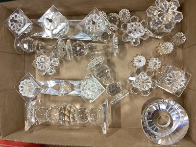 Lot 1334 - Collection of Swarovski candlesticks including a tall one with five spheres (16)