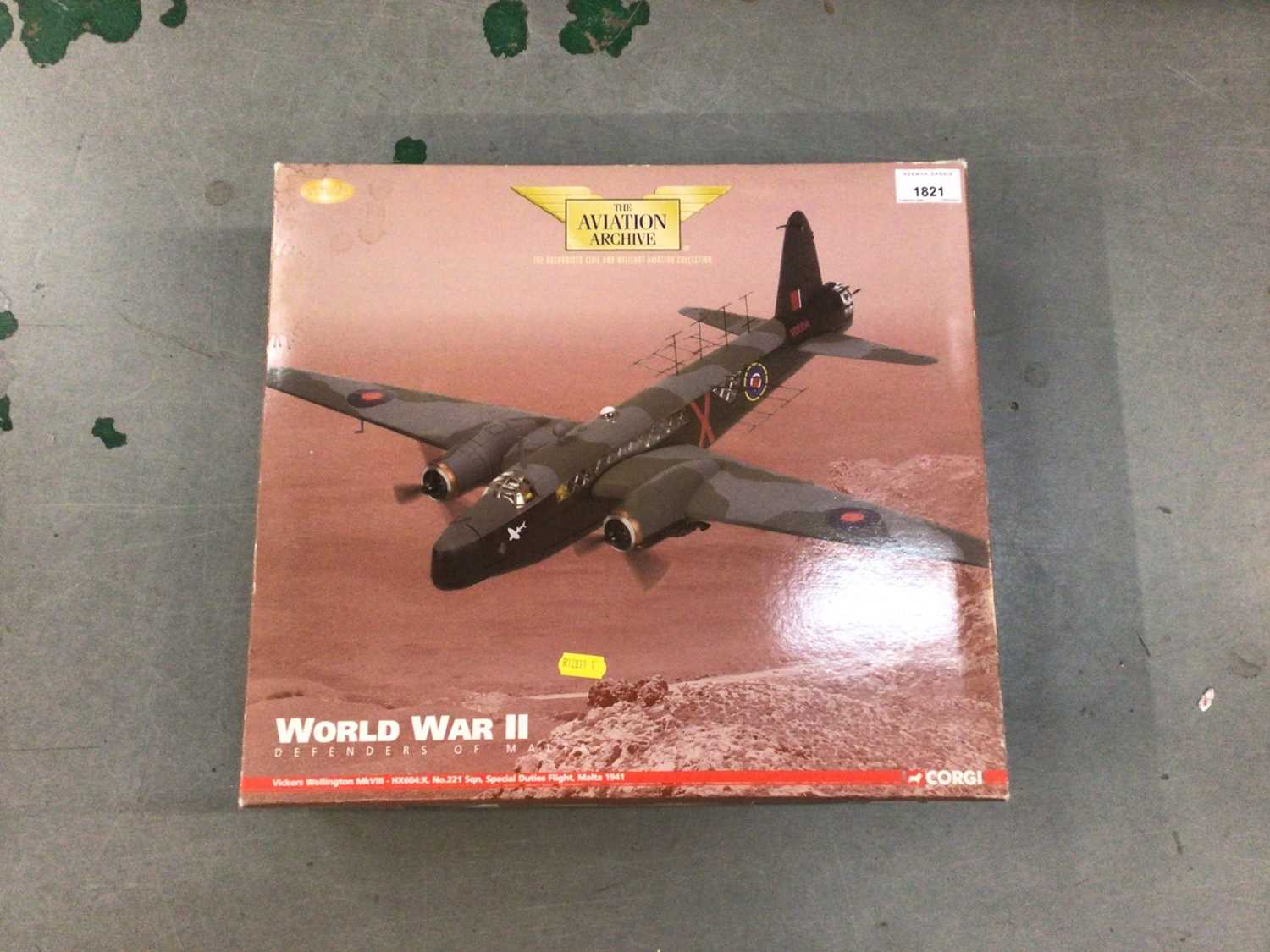 Lot 1821 - Corgi boxed selection of four Aviation Archive models, Spitfire MK1a, B-17E AA33304, Lancaster AA32608 and Wellington AA34804 (4)