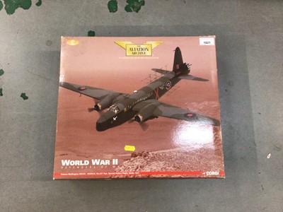 Lot 1821 - Corgi boxed selection of four Aviation Archive models, Spitfire MK1a, B-17E AA33304, Lancaster AA32608 and Wellington AA34804 (4)