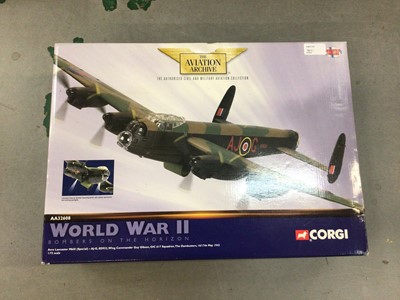 Lot 1821 - Corgi boxed selection of four Aviation Archive models, Spitfire MK1a, B-17E AA33304, Lancaster AA32608 and Wellington AA34804 (4)