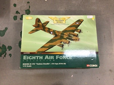 Lot 1821 - Corgi boxed selection of four Aviation Archive models, Spitfire MK1a, B-17E AA33304, Lancaster AA32608 and Wellington AA34804 (4)