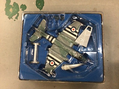 Lot 1822 - Corgi boxed selection of five Aviation Archive models, Hawker Hunter AA32703, Short Sunderland AA3702, F4 AA33210, Canberra AA34701 and The Wright Flyer AA34501 (5)