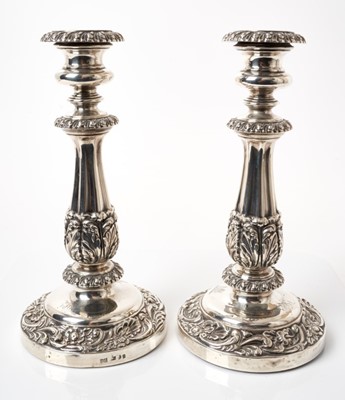 Lot 266 - Pair of Regency silver candlesticks