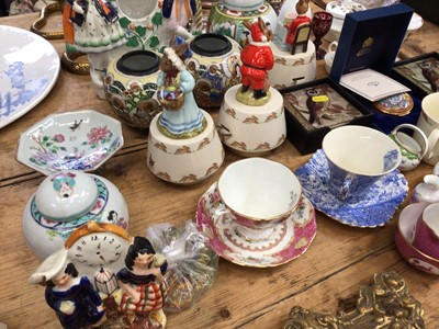 Lot 26 - 19th century Meissen porcelain cup and saucer, porcelain cabinet pieces, Three Royal Doulton Bunnykins musical figures and sundry porcelain and ornaments