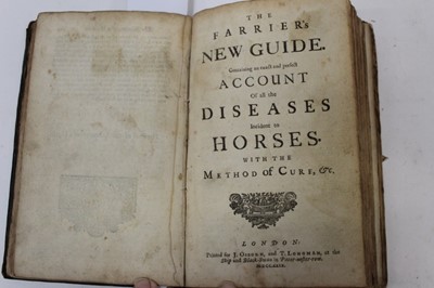 Lot 1651 - The Farriers New Guide by W Gibson, sixth edition, 1729, antique full calf