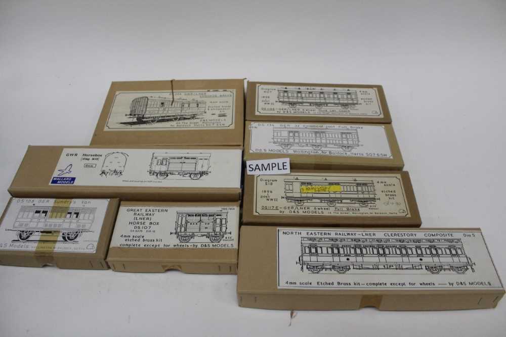 Lot 1867 - Railway model makers kits and accessories including Kirk Coach Kits, Mallard models, Comet Components and other (2 boxes)