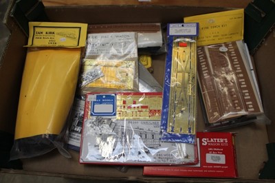 Lot 1867 - Railway model makers kits and accessories including Kirk Coach Kits, Mallard models, Comet Components and other (2 boxes)