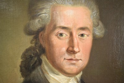 Lot 1320 - Attributed to Jens Juel (1745-1802) pair of oils on canvas - portraits of Senator Johann Georg Bausch and his wife Engel Emerentia Bausch, in gilt frames
