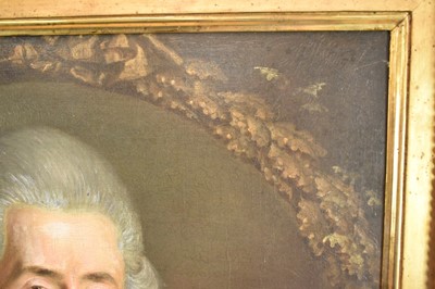 Lot 1320 - Attributed to Jens Juel (1745-1802) pair of oils on canvas - portraits of Senator Johann Georg Bausch and his wife Engel Emerentia Bausch, in gilt frames