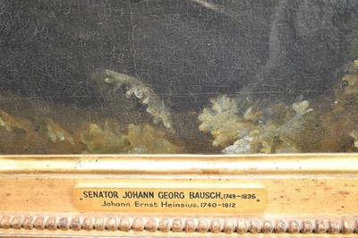 Lot 1320 - Attributed to Jens Juel (1745-1802) pair of oils on canvas - portraits of Senator Johann Georg Bausch and his wife Engel Emerentia Bausch, in gilt frames
