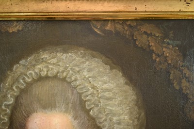 Lot 1320 - Attributed to Jens Juel (1745-1802) pair of oils on canvas - portraits of Senator Johann Georg Bausch and his wife Engel Emerentia Bausch, in gilt frames