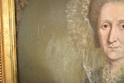Lot 1320 - Attributed to Jens Juel (1745-1802) pair of oils on canvas - portraits of Senator Johann Georg Bausch and his wife Engel Emerentia Bausch, in gilt frames