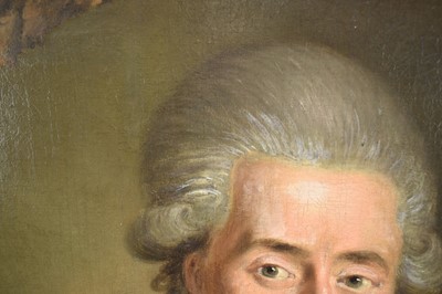Lot 1320 - Attributed to Jens Juel (1745-1802) pair of oils on canvas - portraits of Senator Johann Georg Bausch and his wife Engel Emerentia Bausch, in gilt frames