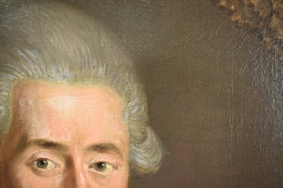 Lot 1320 - Attributed to Jens Juel (1745-1802) pair of oils on canvas - portraits of Senator Johann Georg Bausch and his wife Engel Emerentia Bausch, in gilt frames