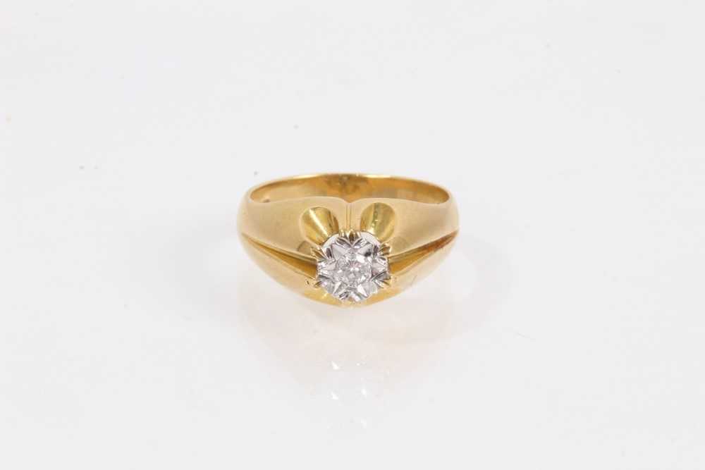 Lot 1071 - 1970s 18ct gold diamond single stone ring