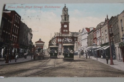 Lot 1548 - Colchester postcards and photographs including Colchester Borough transport buses, lots of street scenes, real photographic cards, early to modern plus a selection of letter box study group cards,...