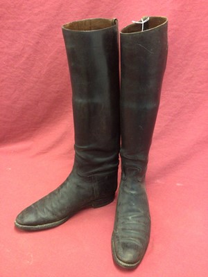 Lot 346 - Pair of black leather Army & Navy hunting boots