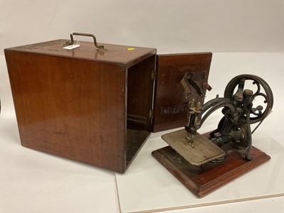 Lot 2604 - 19th century Willcox & Gibbs hand sewing machine in box.