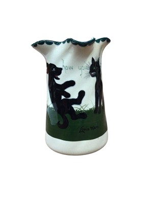 Lot 95 - The Bristol Cat and Dog pottery Louis Wain decorated vase.