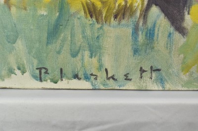 Lot 1055 - Joseph Plaskett (1918-2014) oil on canvas - Open Gates, The Cedars, signed, titled verso, 37cm x 53cm, unframed