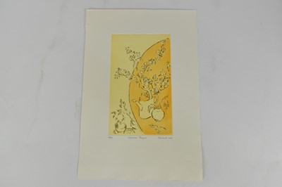Lot 1063 - Joseph Plaskett (1918-2014) signed etching - Japanese Bouquet, dated 2000, 18/80, 27cm x 16cm, unframed