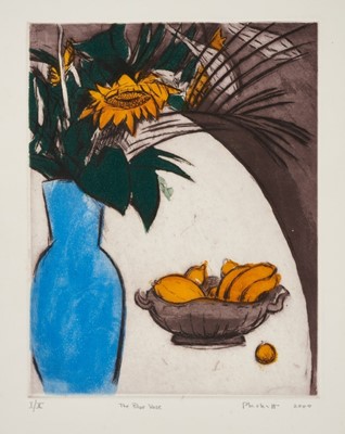 Lot 1064 - Joseph Plaskett (1918-2014) signed etching - The Blue Vase, dated 2000, 1/10, 25cm x 19cm, unframed