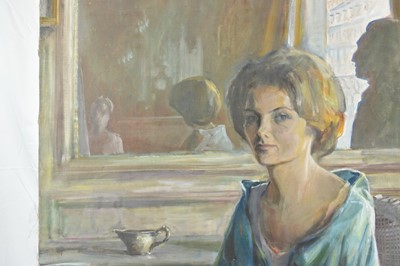 Lot 1065 - Joseph Plaskett (1918-2014) oil on canvas - Portrait of Cynthia Scott, signed and dated 1960, 82cm x 100, unframed