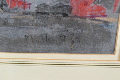 Lot 1069 - Joseph Plaskett (1918-2014) pastel - Canadian Grain Silo, signed and dated '68, 49cm x 62cm, in glazed gilt frame