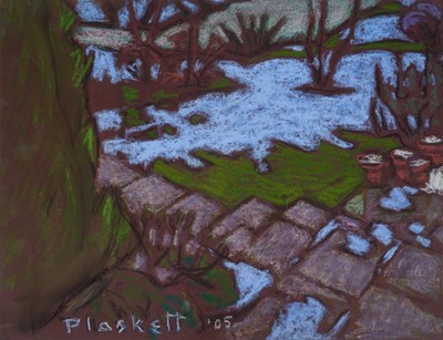 Lot 1070 - Joseph Plaskett (1918-2014) pastel quartet - The Cedars Garden, signed and dated '05, 50cm x 65cm, unframed