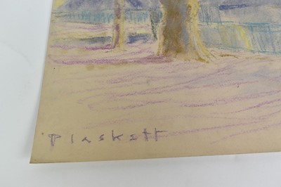 Lot 1084 - Joseph Plaskett (1918-2014) pastel - Parisian Riverscape, signed, 50cm x 65cm, unframed