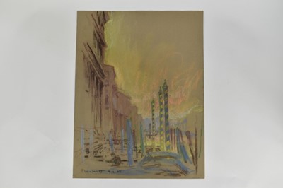 Lot 1085 - Joseph Plaskett (1918-2014) pastel - Venetian Lagoon, signed and dated 9.3.69, 65cm x 50cm, unframed