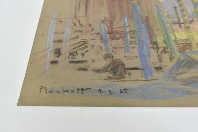 Lot 1085 - Joseph Plaskett (1918-2014) pastel - Venetian Lagoon, signed and dated 9.3.69, 65cm x 50cm, unframed