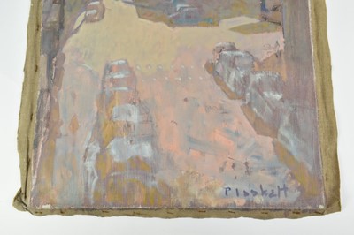 Lot 1089 - Joseph Plaskett (1918-2014) oil on unstretched canvas - Rue des Blancs-Manteaux, signed, titled verso, 120cm x 60cm