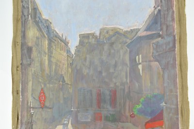 Lot 1089 - Joseph Plaskett (1918-2014) oil on unstretched canvas - Rue des Blancs-Manteaux, signed, titled verso, 120cm x 60cm