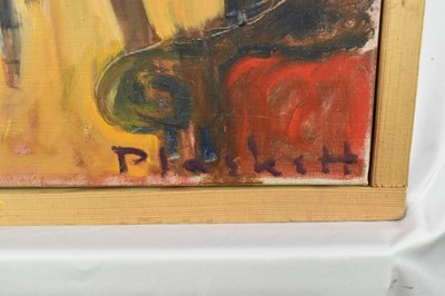 Lot 1093 - Joseph Plaskett (1918-2014) oil on canvas - Dining Room, The Cedars, signed, titled verso, 65cm x 51cm, framed